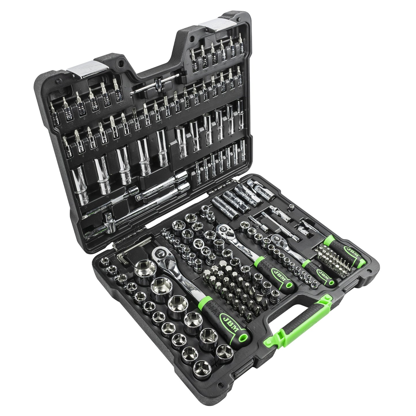 179 PIECE TOOL CASE WITH CHROME HEXAGON SOCKETS