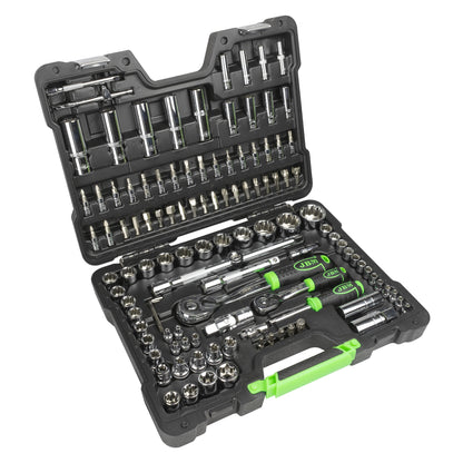 113 PIECE TOOL CASE 12 END SOCKETS CHROME PLATED