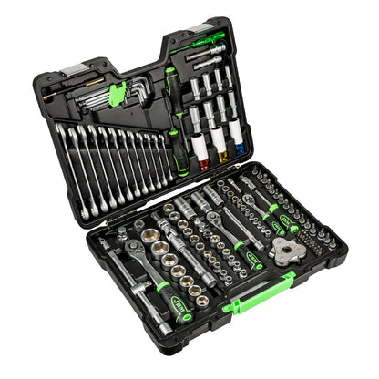 132 PIECE TOOL CASE WITH 1/2", 1/4" AND 3/8" HEXAGON SOCKETS, ZINC PLATED