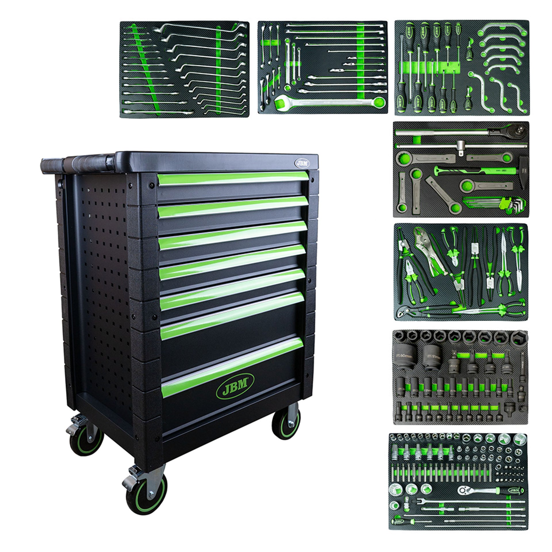 GREEN 7 DRAWER TOOL CART - SPECIAL TRUCK