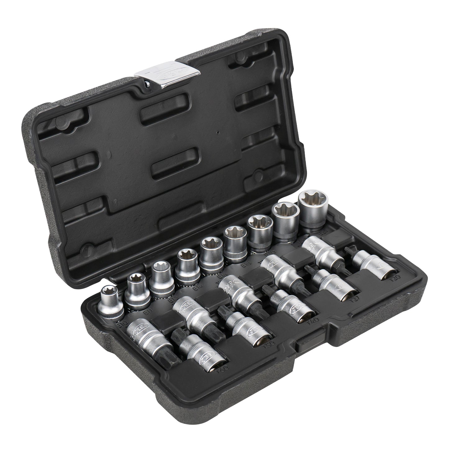 SET DE VASOS Y PUNTAS TORX DE 1/2" 19 PIEZAS