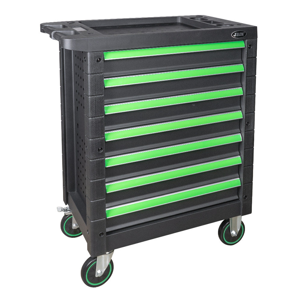 TOOL CART 7 EQUAL DRAWERS GREEN - EMPTY