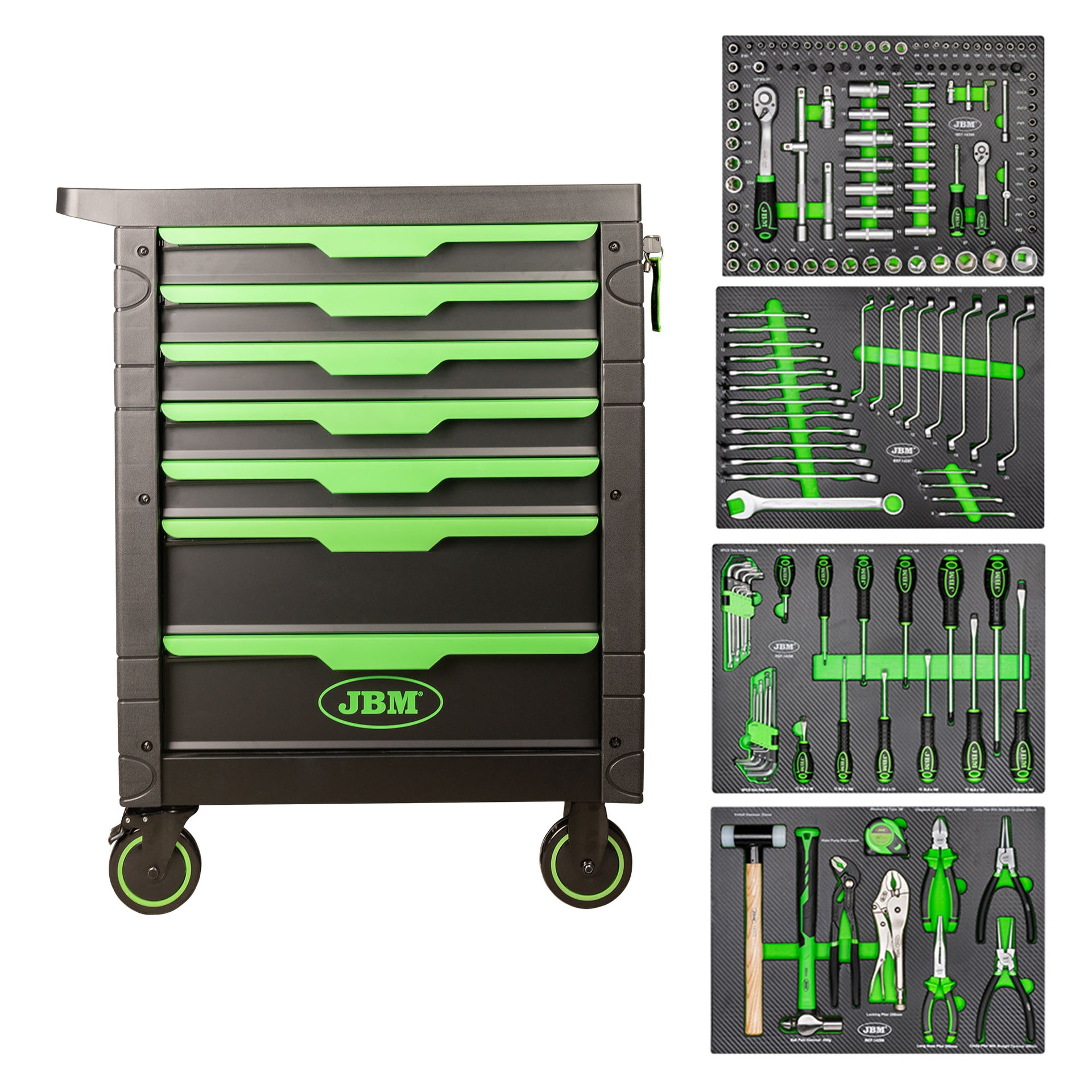 7 DRAWER TOOL CART GREEN