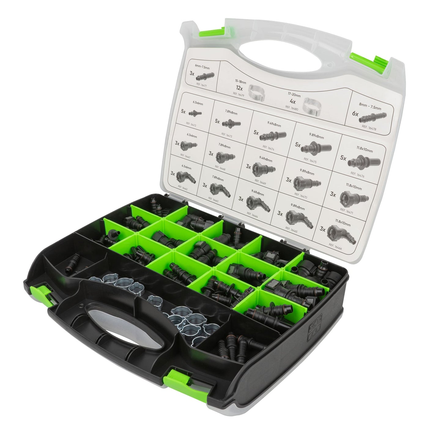 ESTUCHE DE CONECTORES Y TUBOS PARA COMBUSTIBLE 95PCS