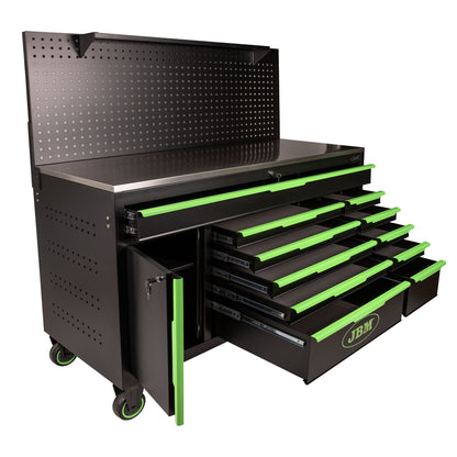 11 DRAWER TOOL CART WITH PERFORATED PANEL