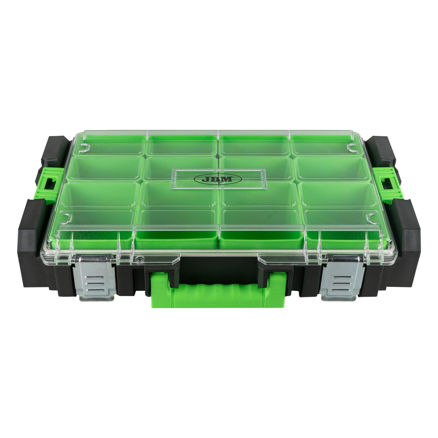 STACKABLE TOOL BOX WITH 12 COMPARTMENTS