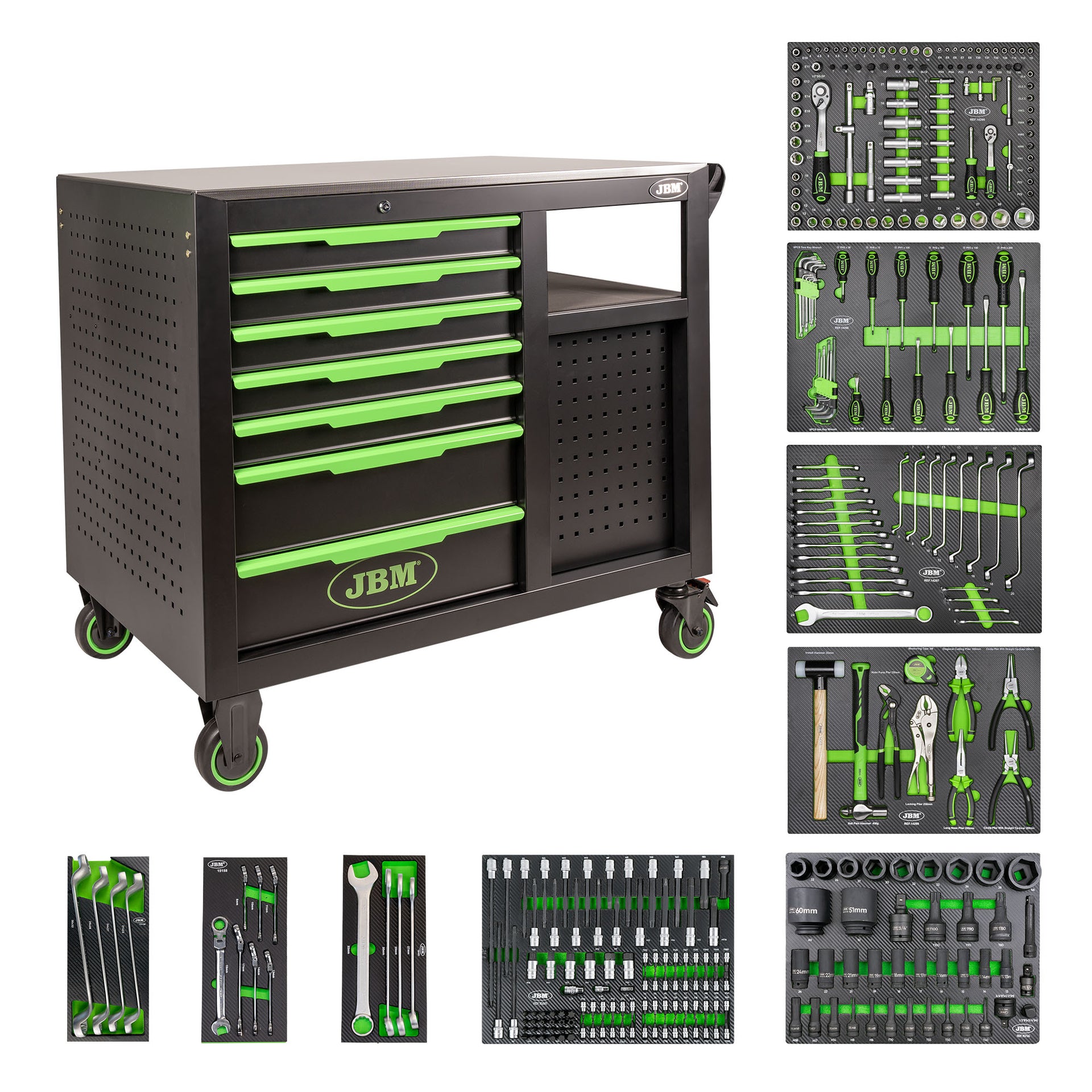 TOOL CART 7 FRONT DRAWERS 4 SIDE DRAWERS - ASSEMBLED