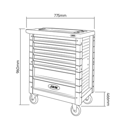 7 DRAWER TOOL CART SPECIAL GRAY VDE