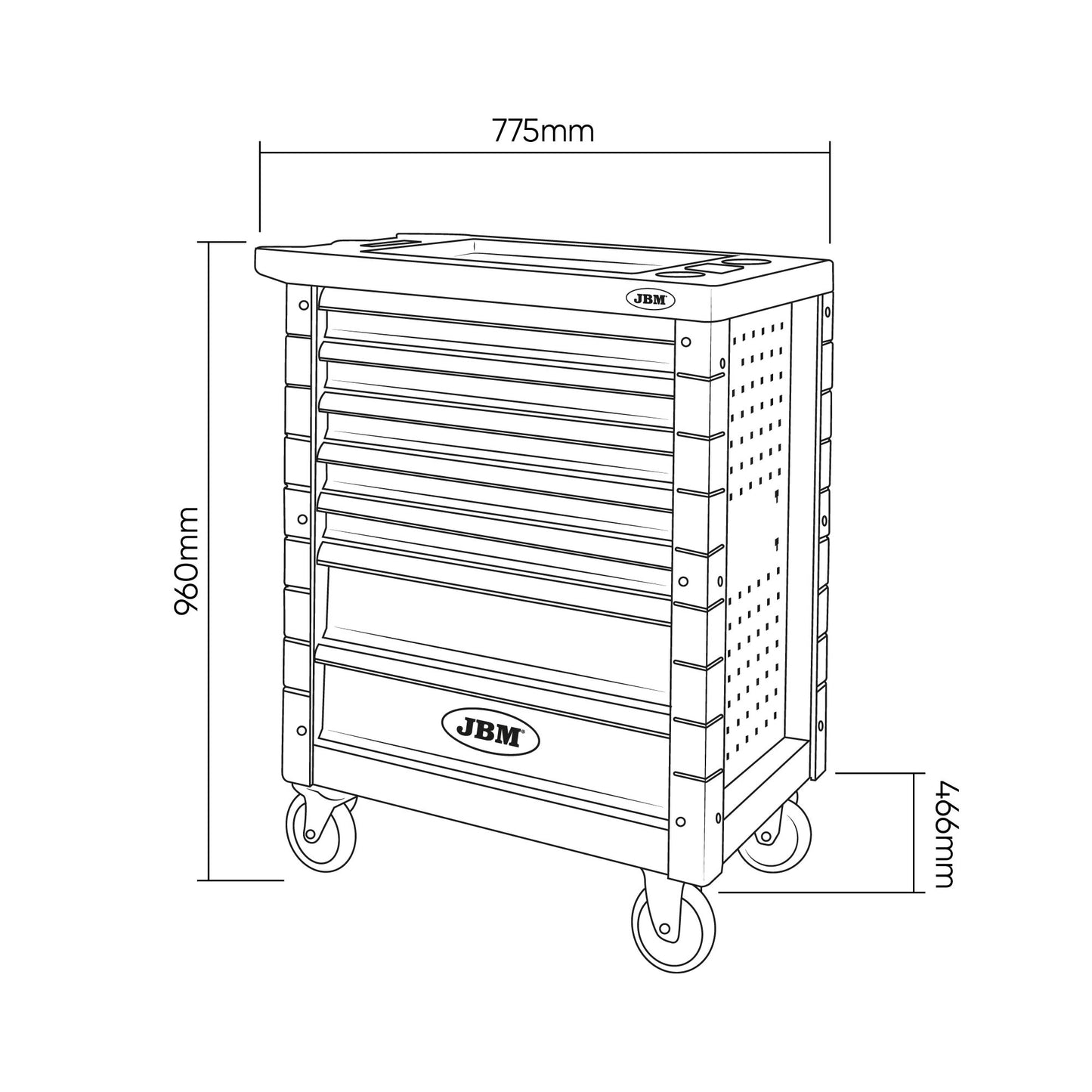 7 DRAWER TOOL CART SPECIAL RED VDE