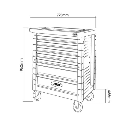 7 DRAWER TOOL CART SPECIAL RED VDE