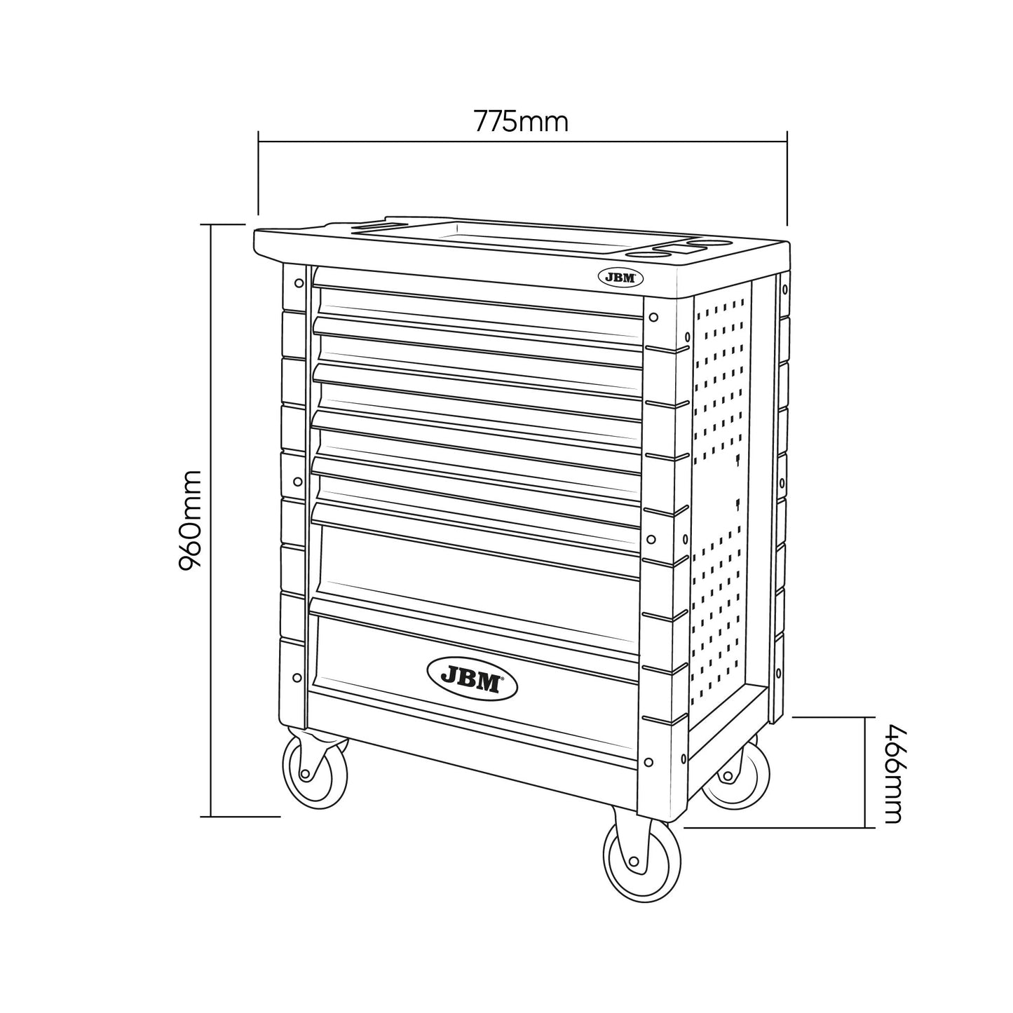 7 DRAWER TOOL CART GREY - SPECIAL TRUCK