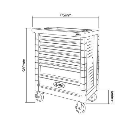 7 DRAWER TOOL CART GREY - SPECIAL TRUCK