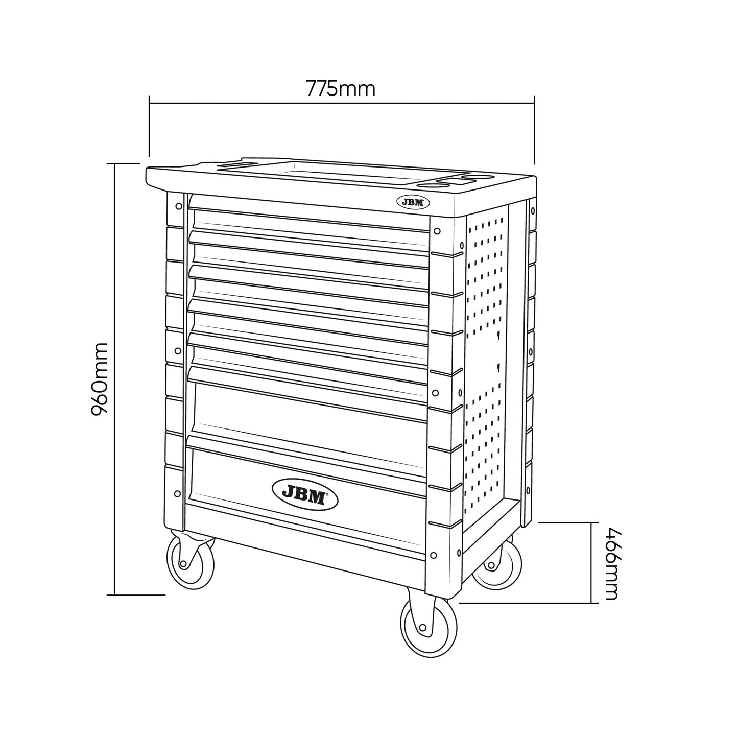 GREEN 7 DRAWER TOOL CART - SPECIAL TRUCK