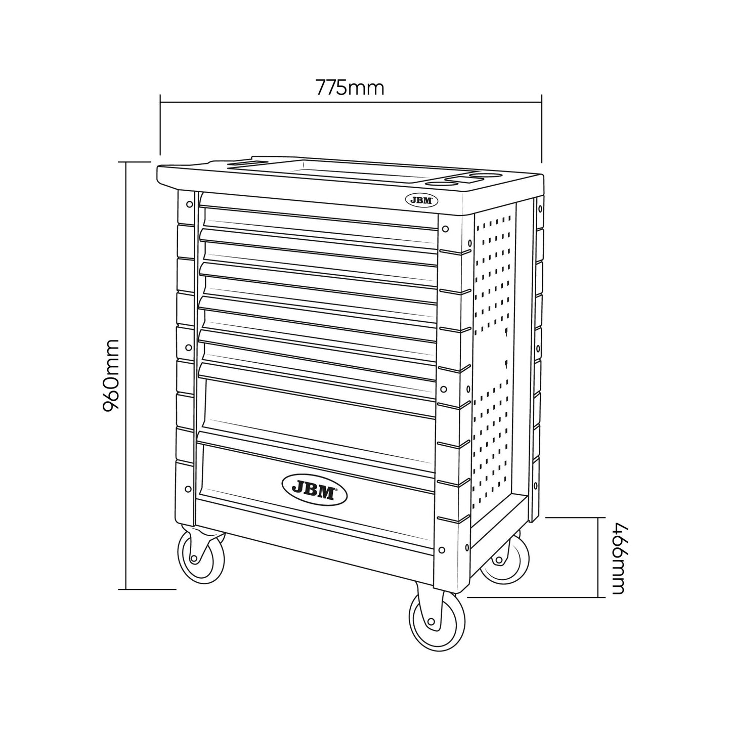 SPECIAL TOOL TROLLEY WITH 7 DRAWERS GRAY